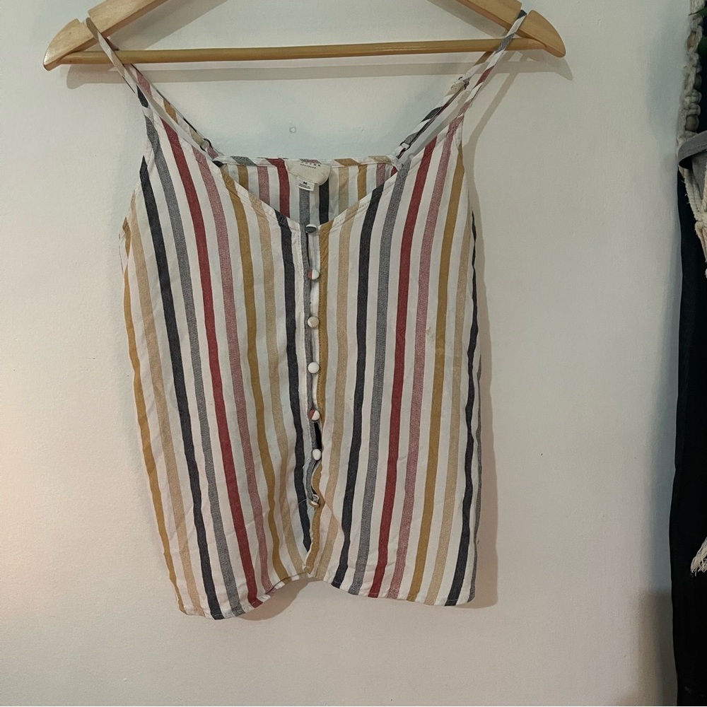 Harper Heritage Striped Button Front Cami • Boho Coastal Cowgirl • Size M